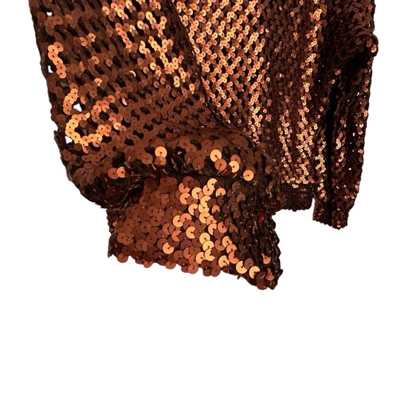 Harry Acton Party Collectibles Vintage Copper Fully Sequined Evening Top Sz M - Picture 5 of 10